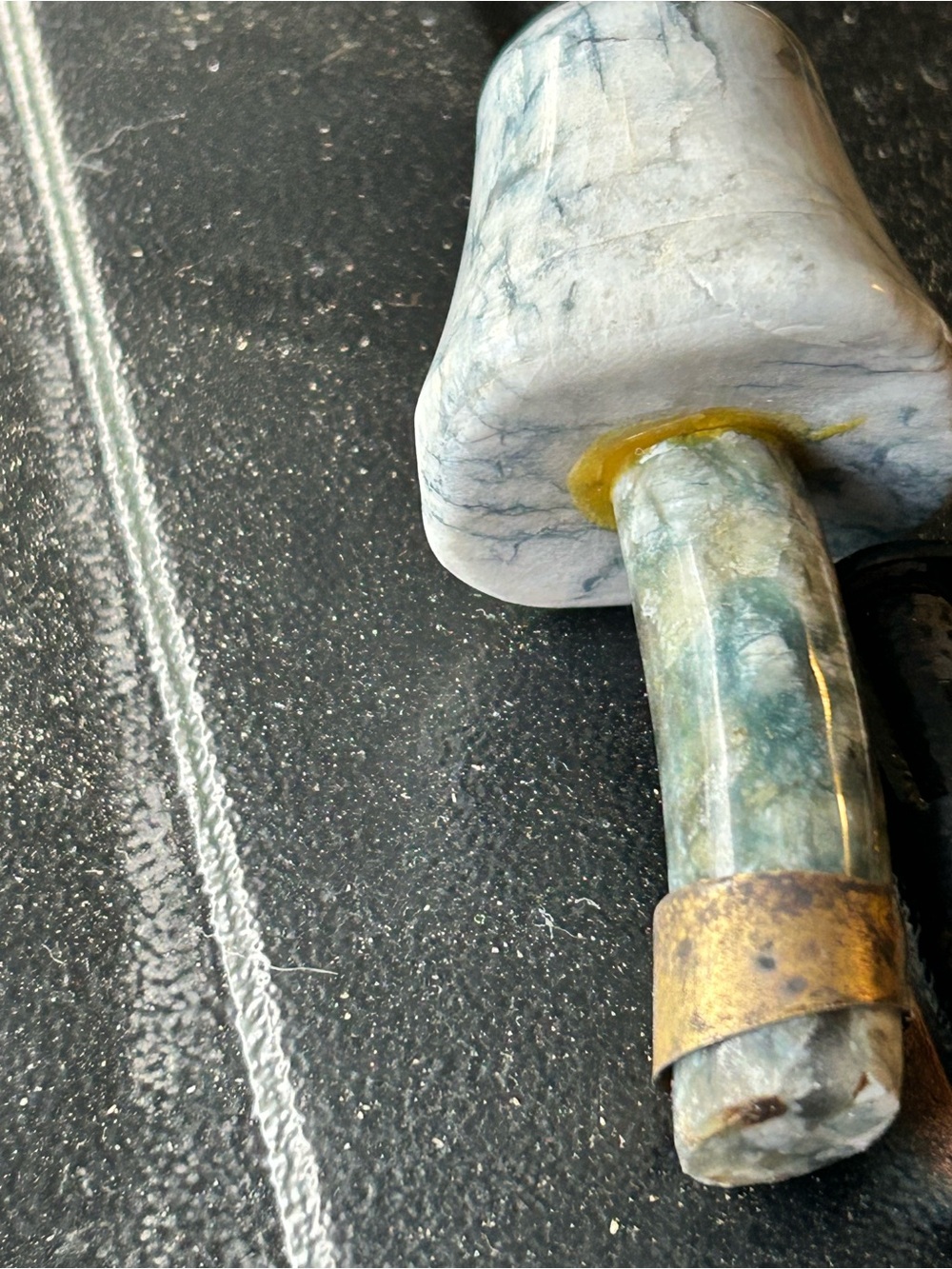 Artisan Marble Green Stone Mushroom Accent